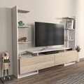 Comoda TV, Zena Home, Ava, 183.6x140x31.7 cm, PAL, Stejar alb