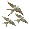 Decoratiune de perete, Flying Swallow, Poliester, Aur/Alb