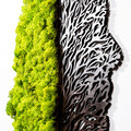 Decoratiune de perete, Green And Dry, 100% MDF/MOSS (grosime: 6 mm), Dimensiune: 45 x 1 x 56 cm, Verde/Maro