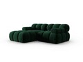 Coltar modular stanga 3 locuri, Bellis, Micadoni Home, BL, 191x157x62 cm, catifea, verde bottle