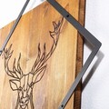 Decoratiune de perete, Deer, 50% lemn/50% metal, Dimensiune: 54 x 54 cm, Nuc / Negru