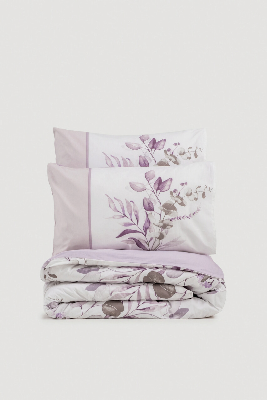 Lenjerie de pat pentru o persoana (DE), Nadia - Lilac, Cotton Box, Bumbac Ranforce - 2 | YEO