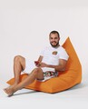 Fotoliu puf, Bean Bag Ferndale, Pyramid Bed, 145 cm, poliester impermeabil, portocaliu