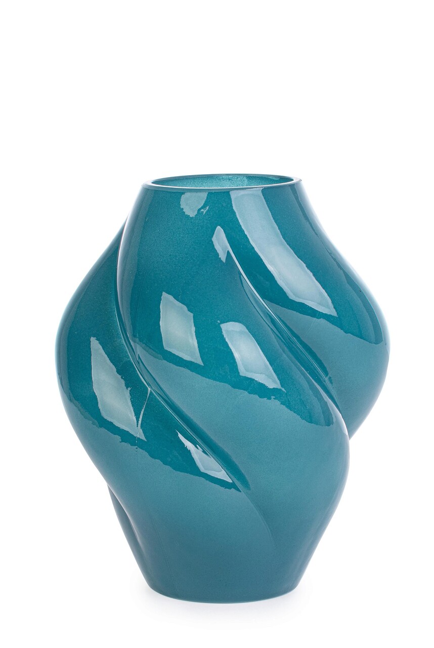 Vaza Daven, Bizzotto, 16x20 cm, sticla, albastru
