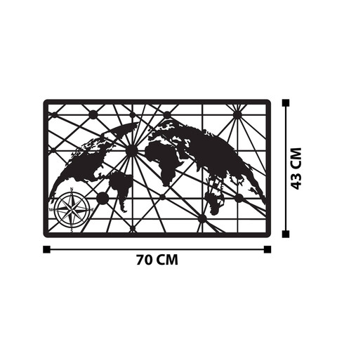 Decoratiune de perete, Yakamoz, Metal, 100 x 59 cm, Negru