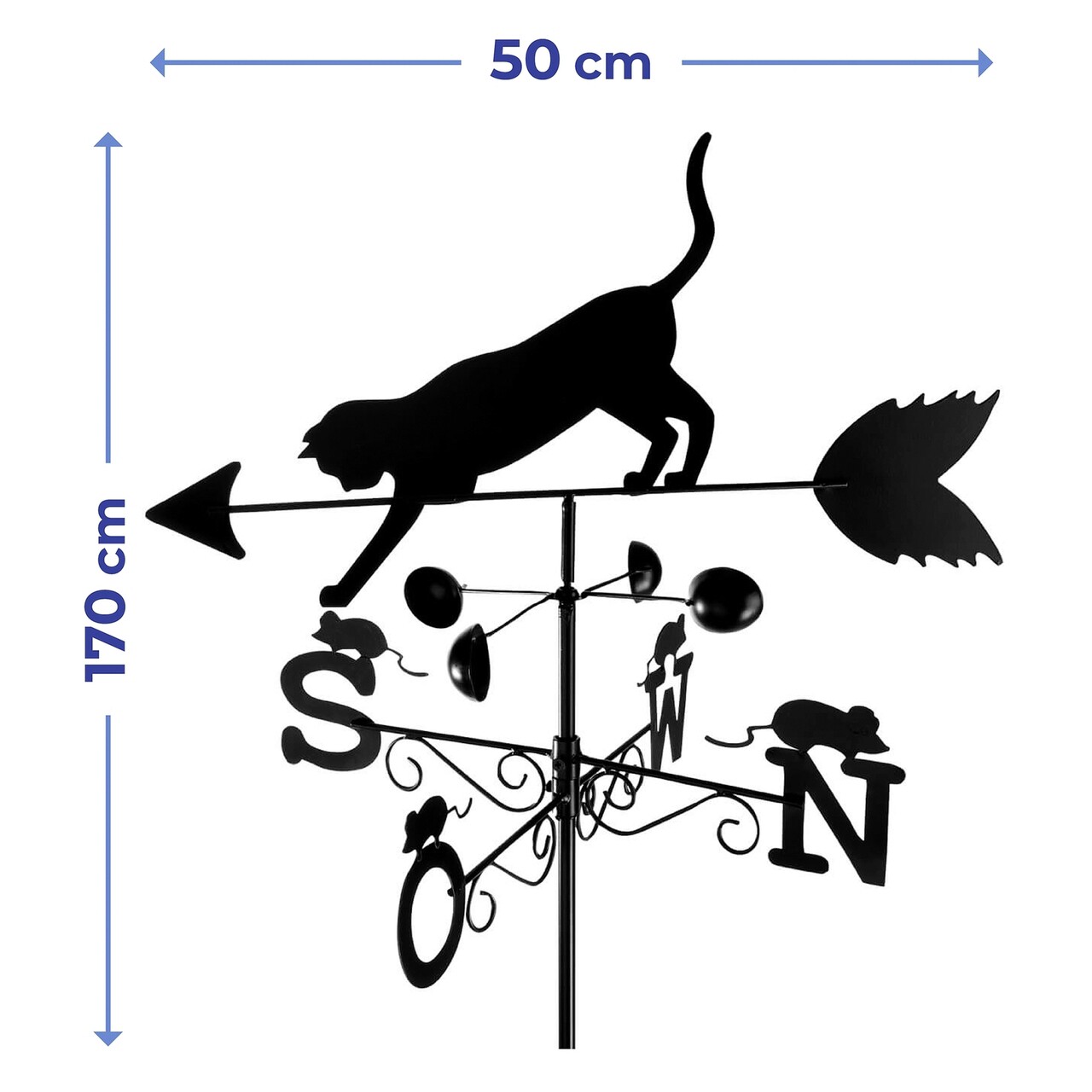 Girueta, Maximex, Cat, 50 x 40 x 170 cm, metal, negru - 1 | YEO