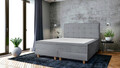 Pat matrimonial, Stockholm, Dots E, 160x200 cm, saltea tip Pocket, topper memory, Gri