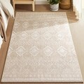 Covor antiderapant Vasagle Boho, 120x170 cm, lavabil la masina, poliester, cappuccino