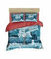 Lenjerie de pat dubla Xmas-432, Pearl Home, 3 piese, amestec bumbac, multicolor