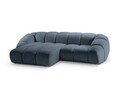 Coltar stanga 3 locuri, Diana-192, Micadoni Home, 294x182x72 cm, catifea structurata, albastru jeans