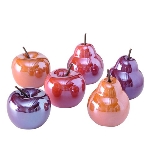 Decoratiune Pear V1, Boltze, 15 cm, portelan, portocaliu