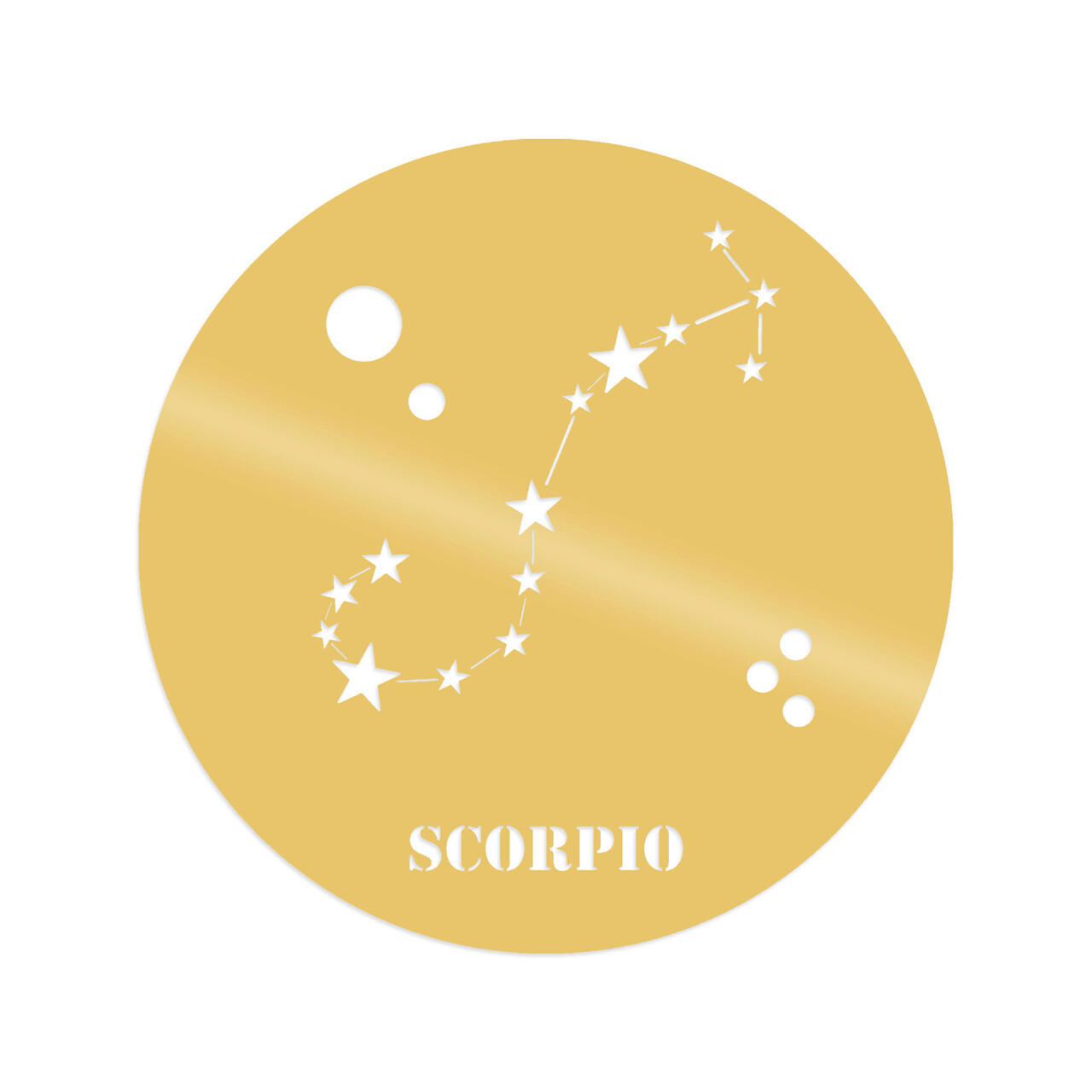 Decoratiune de perete, Scorrpıo Horoscope, Metal, Dimensiune: 48 x 48 cm, Auriu - 1 | YEO