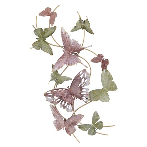 Decoratiune de perete Butterflies, InArt, 35x35 cm, fier