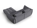 Coltar modular reversibil 3 locuri, Bloom-86, Micadoni Home, 232x216x95 cm, tesatura structurata, gri