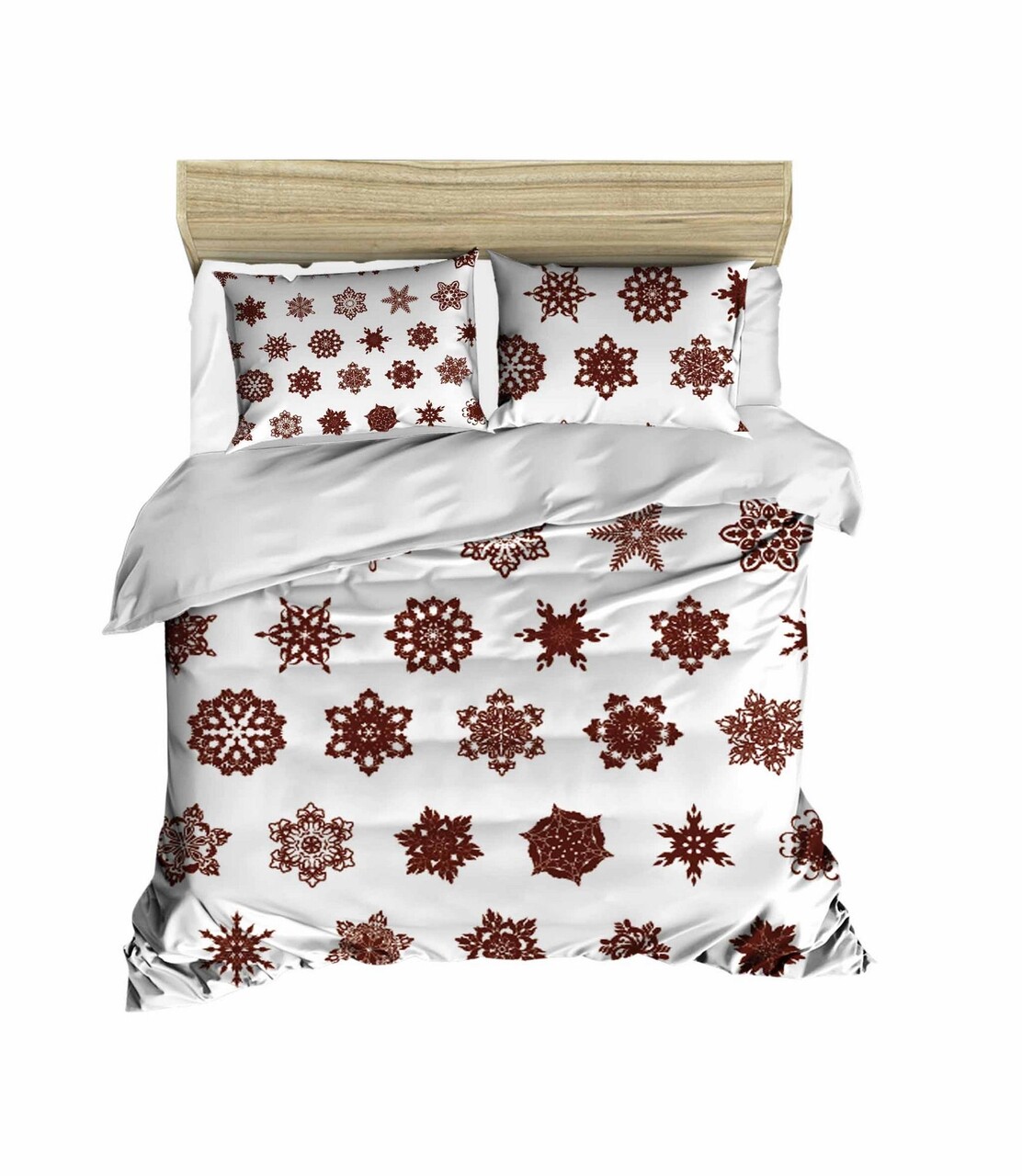 Lenjerie de pat dubla Xmas-429, Pearl Home, 3 piese, amestec bumbac, multicolor