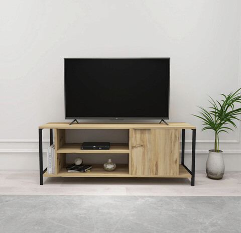 Comoda TV, Kalune Design, Bond, 120x54x30cm, Simțit / Negru