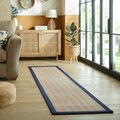 Covor Kira Jute Navy, Flair Rugs, 60x230 cm, iuta/poliester, bleumarin