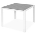 Set mobilier gradina/terasa Encore/Lilac, 5 piese, 90x90x74 cm/59x54x80 cm, aluminiu, alb/gri