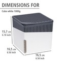 Dezumidificator, Wenko, Cube 1000 g, 16.5 x 15.7 x 16.5 cm, plastic, alb