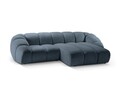 Coltar dreapta 3 locuri, Diana-192, Micadoni Home, 294x182x72 cm, catifea structurata, albastru jeans