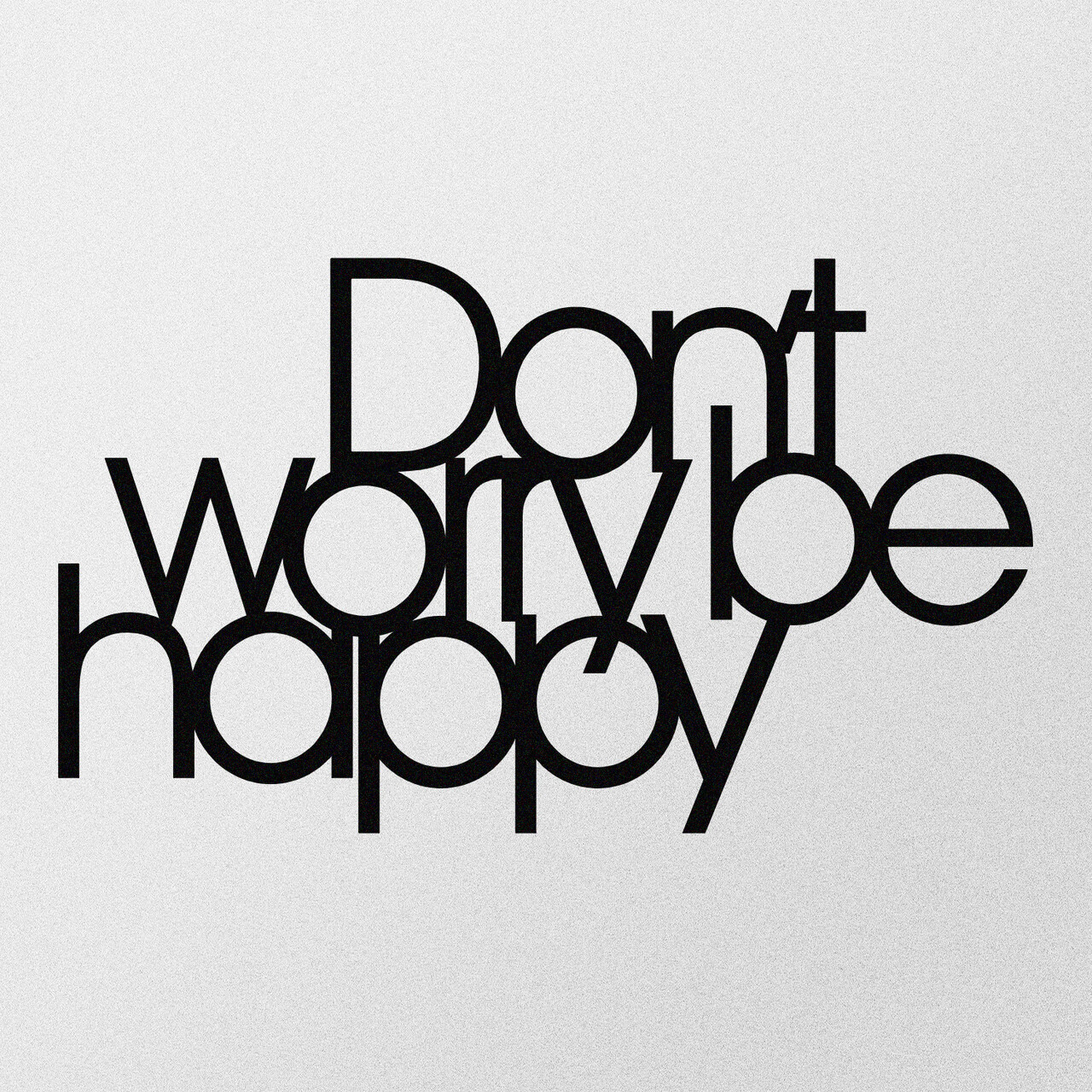 Decoratiune De Perete, Dont Worry Be Happy, Metal, 50 X 30 Cm, Negru