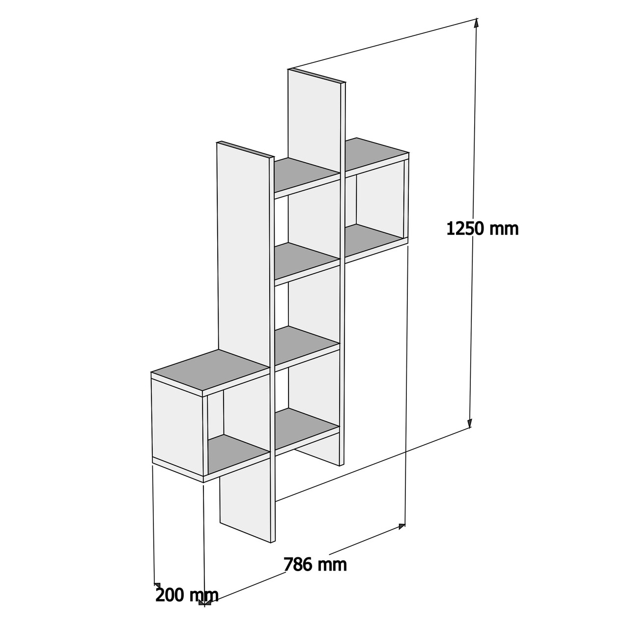 Raft pentru perete Keno, Puqa Design, 78,6x20x125 cm, safir - 2 | YEO