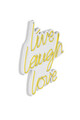 Decoratiune luminoasa LED, Live Laugh Love, Benzi flexibile de neon, DC 12 V, Galben