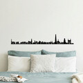 Decoratiune de perete, Antwerp Skyline, Metal, Dimensiune: 120 x 0,15 x 19 cm, Negru