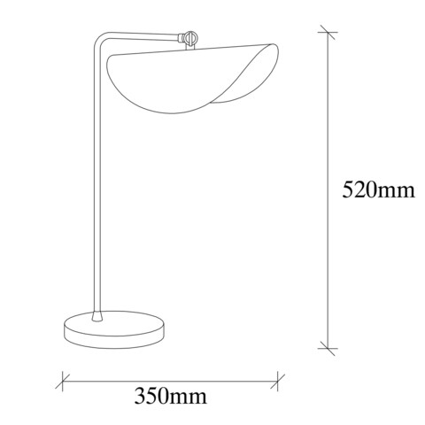 Lampa de masa, Nitid, 536NTD3102, Metal, Alb/Auriu