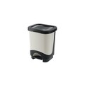 Cos de gunoi Idea cu pedala, plastic, 8 L, negru/crem