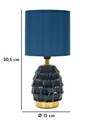 Lampa de masa Pigny, Mauro Ferretti, 1 x E14, 40W, 15x30.5 cm, ceramica/fier/textil, albastru