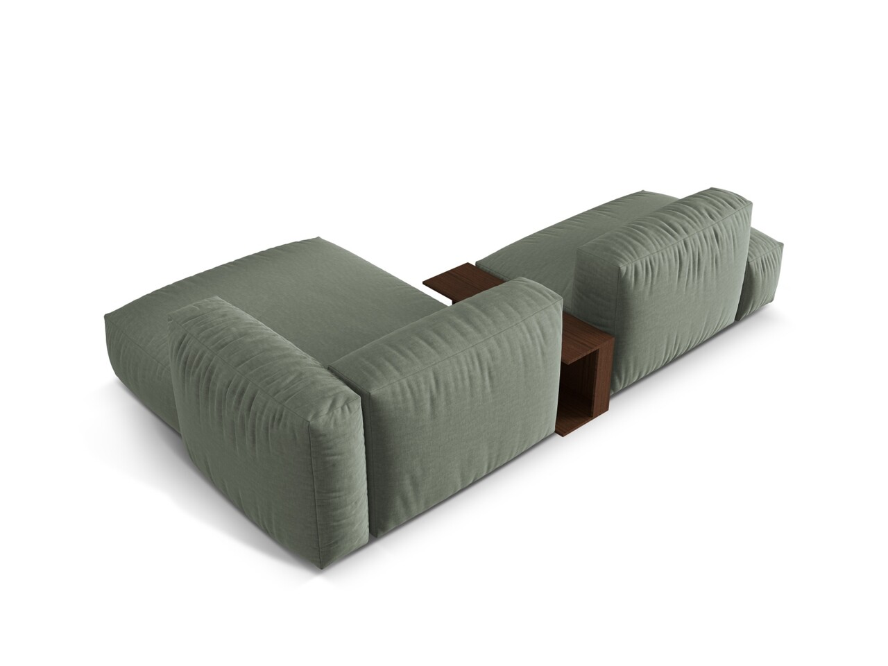 Coltar modular dreapta 2 locuri, Martina-169, Micadoni Home, 285x176x75 cm, tesatura structurata catifelata, verde muschi - 1 | YEO