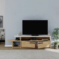 Comoda TV, Homitis, Lyra, 167x44.8x33 cm, Stejar / Alb