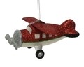 Glob Plane with glitter, Decoris, 12.5x10x6.5 cm, sticla, rosu