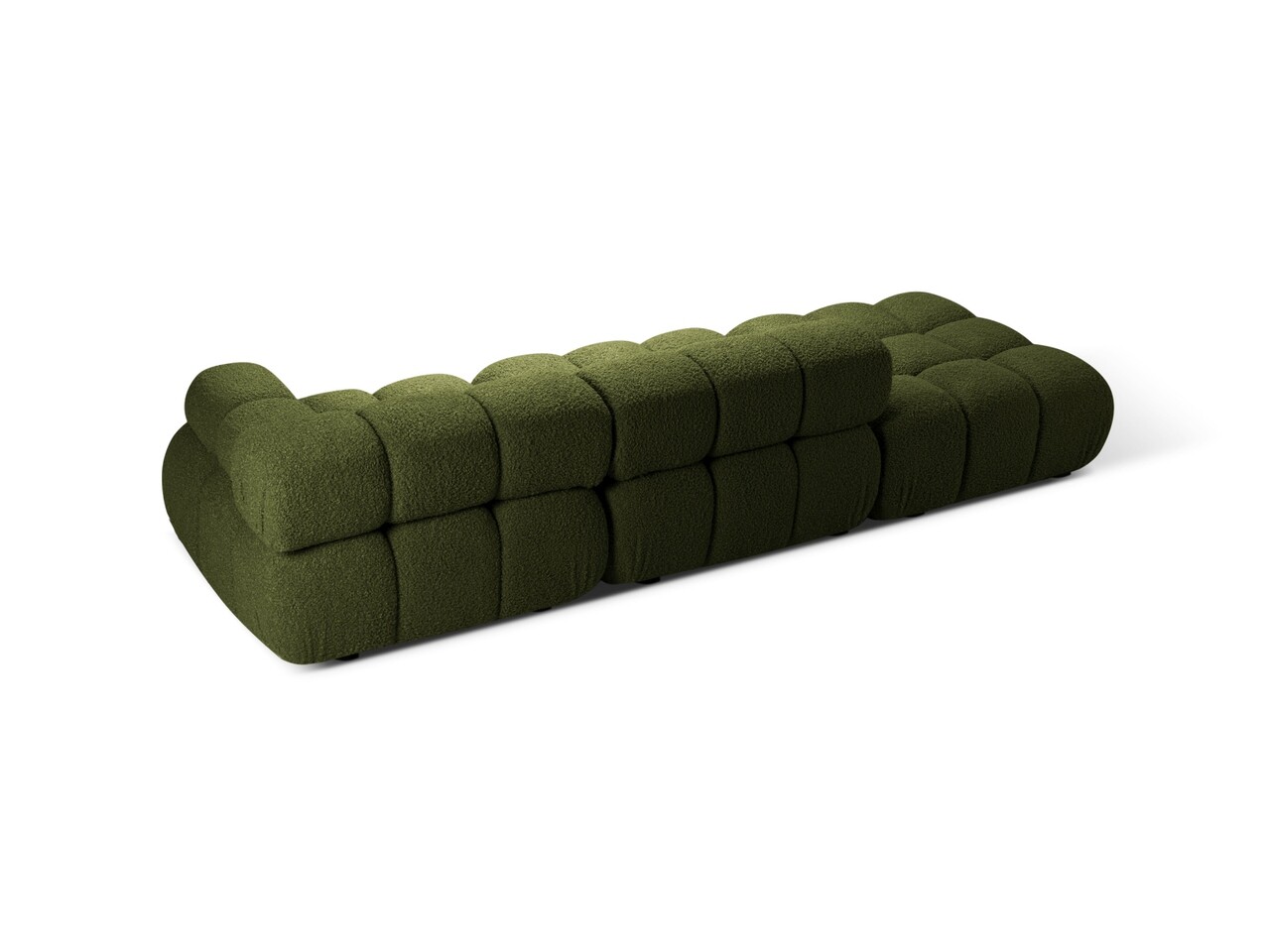 Canapea modulara 4 locuri cotiera dreapta, Bellis-213, Micadoni Home, 282x94x70 cm, tesatura boucle, verde - 1 | YEO