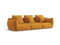 Canapea modulara 4 locuri, Bloom-184, Micadoni Home, 332x106x95 cm, catifea, galben