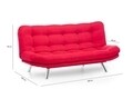 Canapea extensibila Misa Sofabed, Futon, 3 locuri, 198x128 cm, metal, rosu