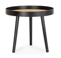 Masuta de cafea Josine, Bizzotto, 50 x 50 x 45 cm, MDF/ratan/lemn de pin, negru