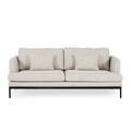 Canapea fixa Pearl, Ndesign, 2 locuri, 165x88x82 cm, lemn, crem