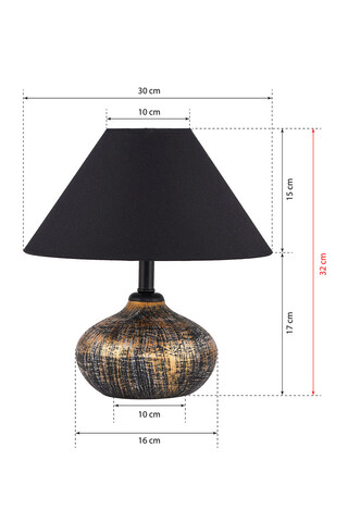 Lampa de masa, Hmy Design, 687HMY1603, Metal, Aur/Negru