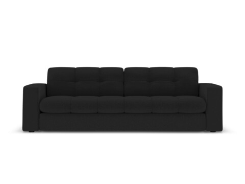 Canapea 3 locuri, Justin, Micadoni Home, BL, 202x90x72 cm, poliester, negru