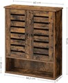 Dulap pentru baie / cabinet de perete Vasagle, 60x20x70 cm, max. 20 kg, PAL, maro rustic