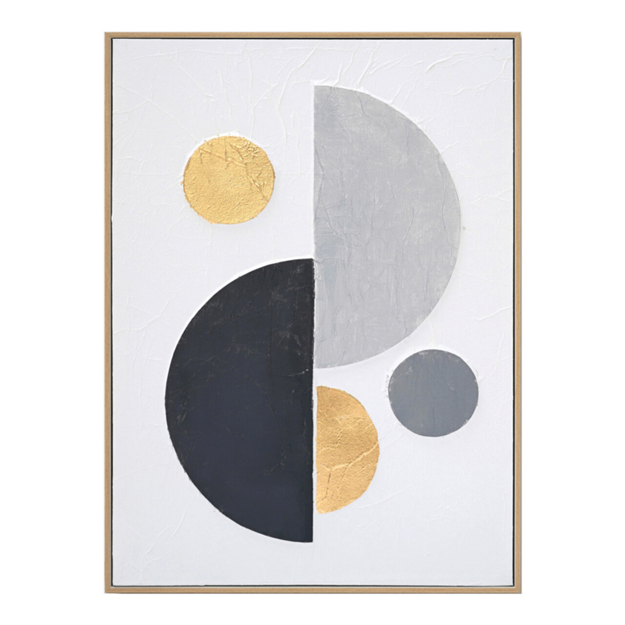Tablou decorativ Geometric v1, Inart, 52x72 cm, canvas/lemn de brad, multicolor