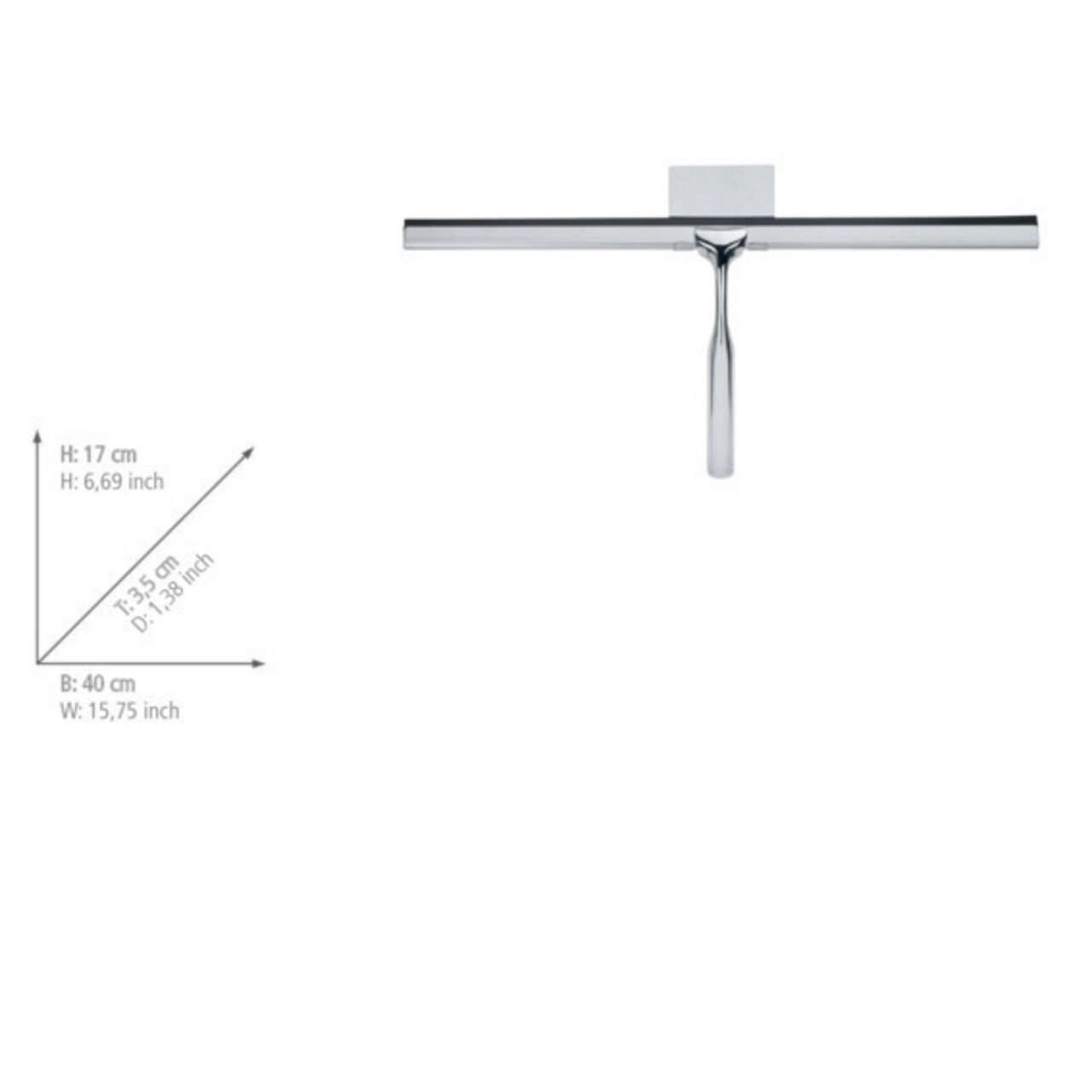 Racleta Cu Sistem De Agatare, Wenko, Terni Jumbo, 40 X 3.5 X 17 Cm, Metal, Gri