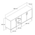 Consola, Mezza, Exxen, 180x80x45 cm, Nuc / Antracit