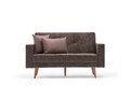 Canapea extensibila Dublin, Balcab Home, 2 locuri, 150x75x90 cm, lemn, maro