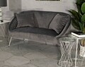 Canapea 2 locuri cu perne Silvery, Mauro Ferretti, 137x69x79 cm, lemn de pin/catifea, gri/argintiu