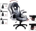 Scaun de birou ergonomic Gaming, Vasagle, piele ecologica, negru/gri/alb