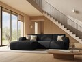 Coltar stanga 4 locuri, Molino-140, Micadoni Home, 250x170x72 cm, tesatura chenille din poliester, negru