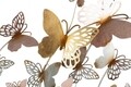 Decoratiune de perete Butterflies Light Pink, Mauro Ferretti, 132x95.5 cm, fier, multicolor